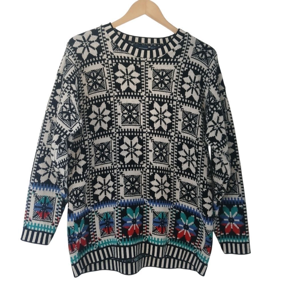 Vintage Best American Clothing Co. Knit Sweater Christmas Scandi Girl Cabincore - Picture 5 of 11
